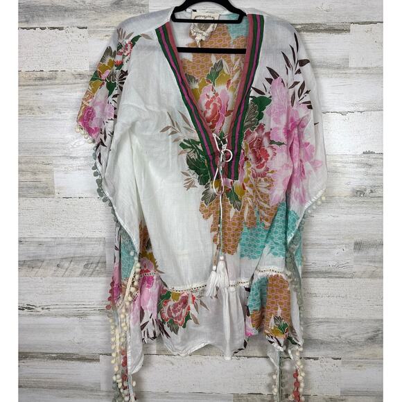 Z & L Womens Bohemian medium Floral 100% Cotton Swimsuit Cover Up beach - Picture 1 of 3